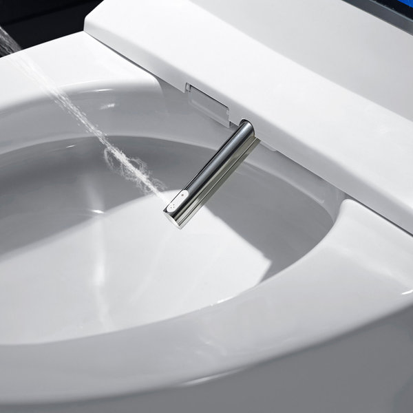 XSIX Smart Bidet Elongated Toilet Bidet, Warm Water Clear, Auto Flush